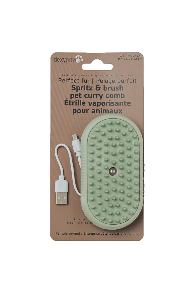 Spritz & Brush Pet Comb, Sage Green, Dog & Cat Grooming Tool, Main, color, Green