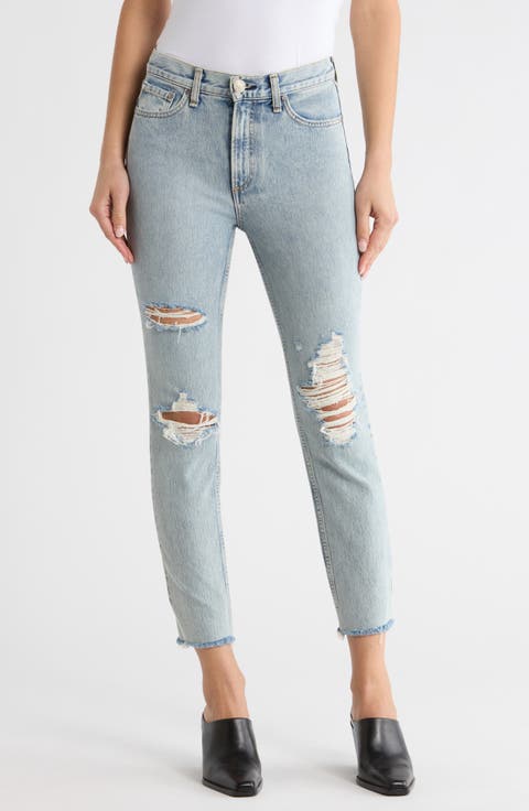 Ripped Ankle Skinny Jeans