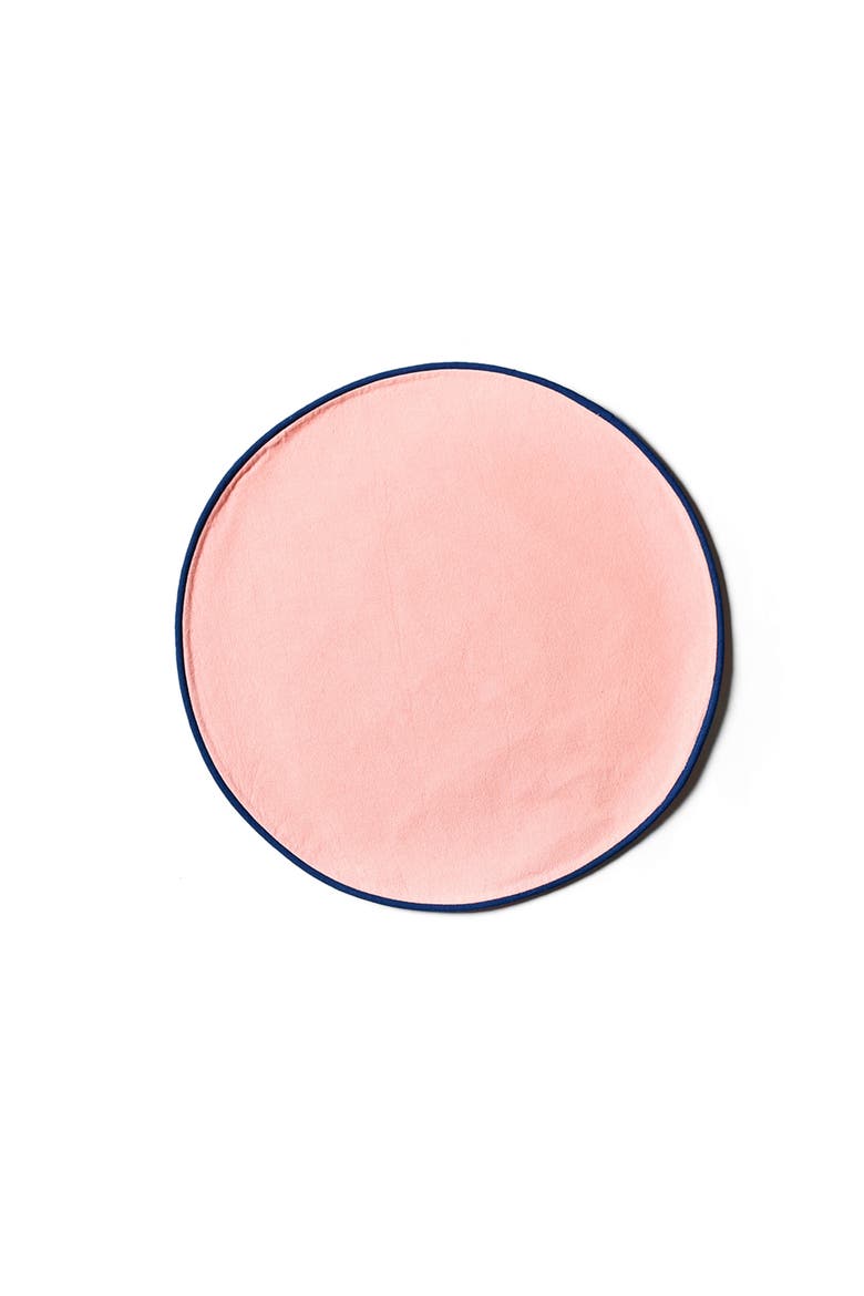 Provence and Navy Color Block Round Placemat Set of 4, Alternate, color, Pink