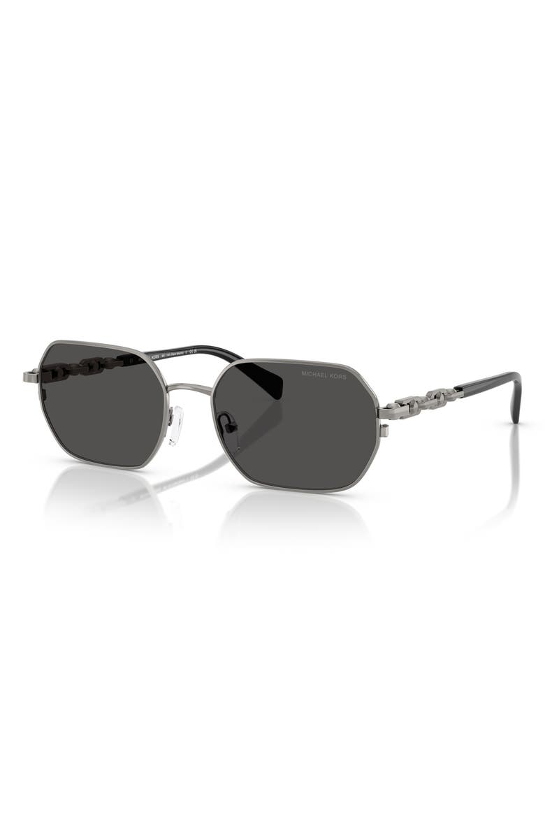 Michael Kors 57mm Irregular Sunglasses, Alternate, color, Gunmetal / Dark Grey