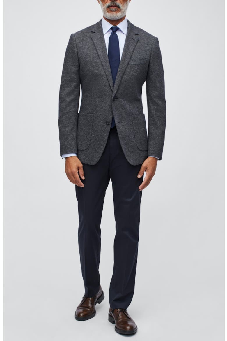 Slim Fit Knit Cotton Blazer, Alternate, color, CHARCOAL