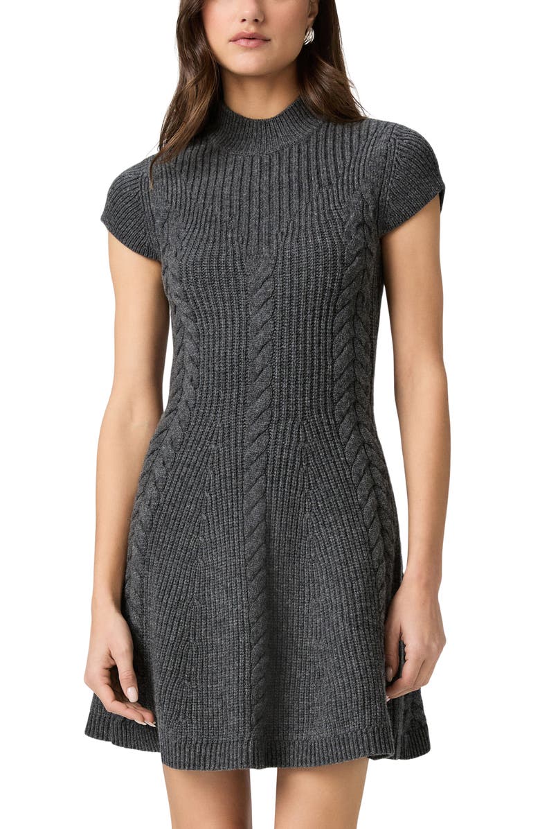 PAIGE Freya Wool Blend Sweater Minidress, Alternate, color, Dark Charcoal
