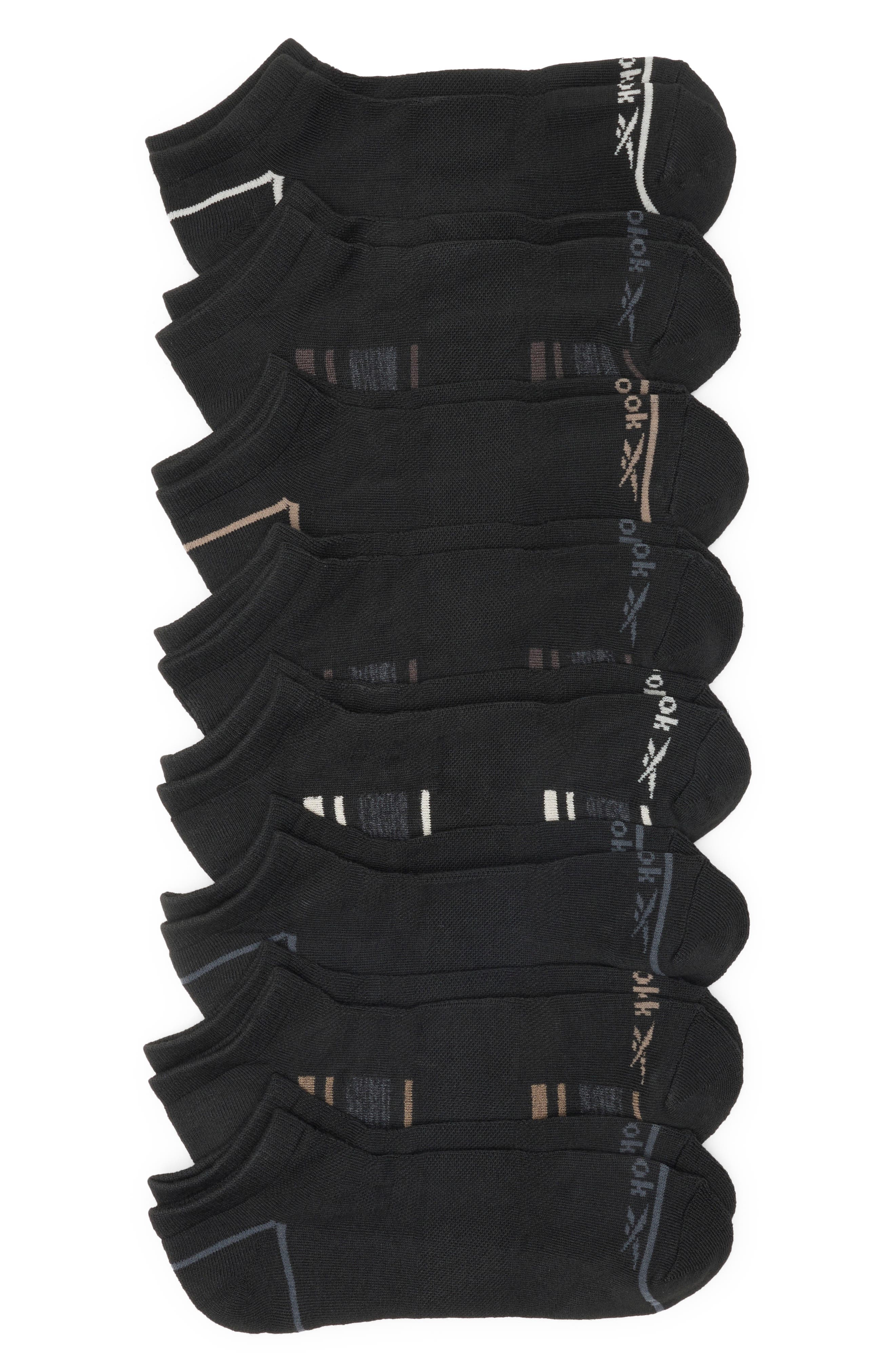 Reebok 8-pack Low Cut Ionic Cool Socks In Black