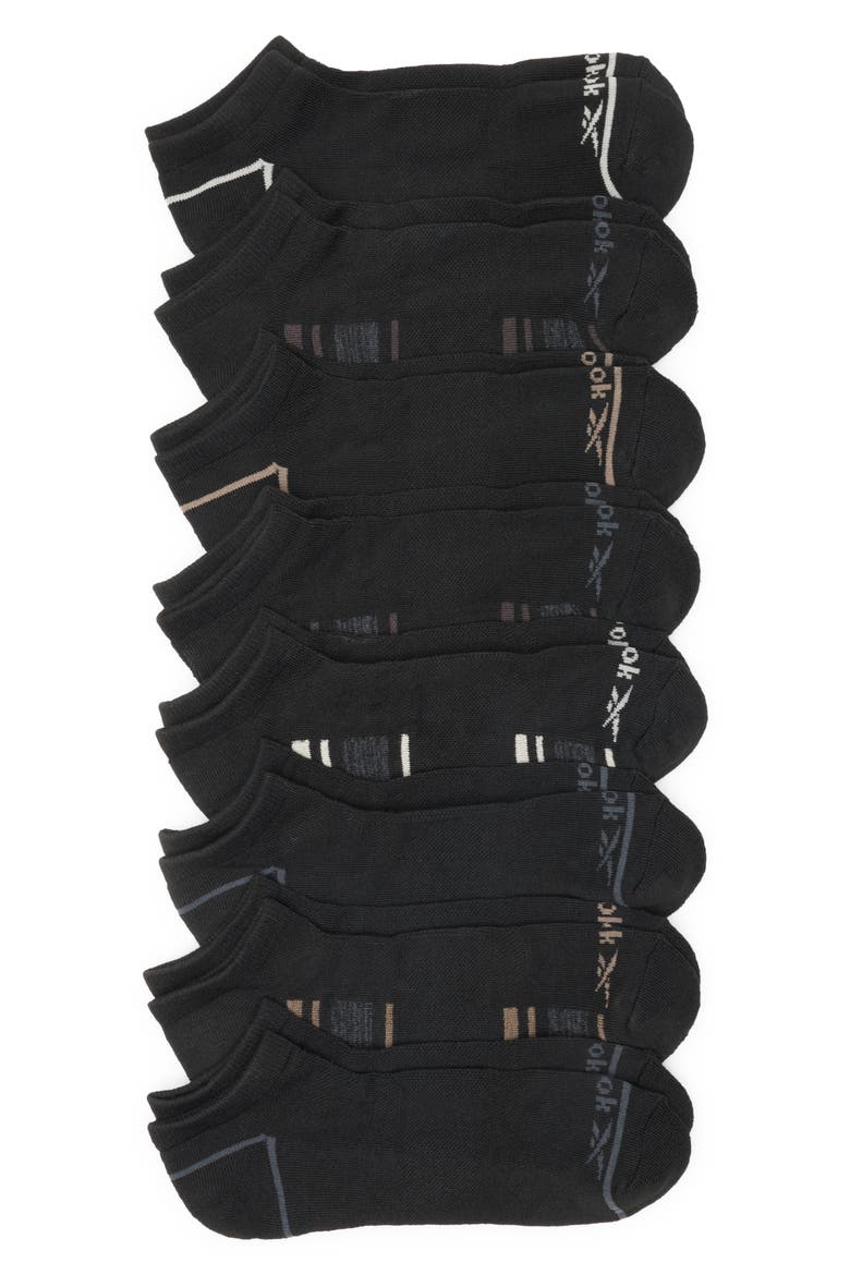 8-Pack Low Cut Ionic Cool Socks, Main, color, BLACK