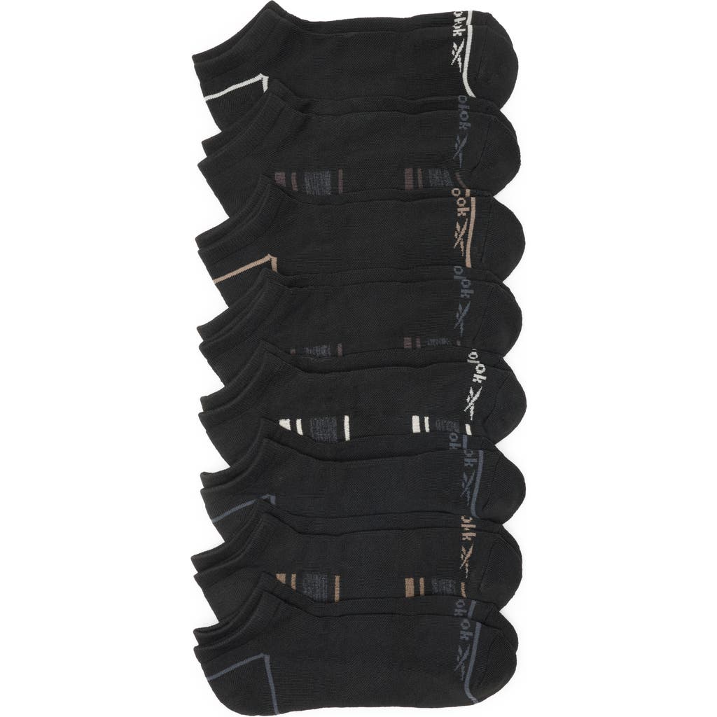 Reebok 8-pack Low Cut Ionic Cool Socks In Black