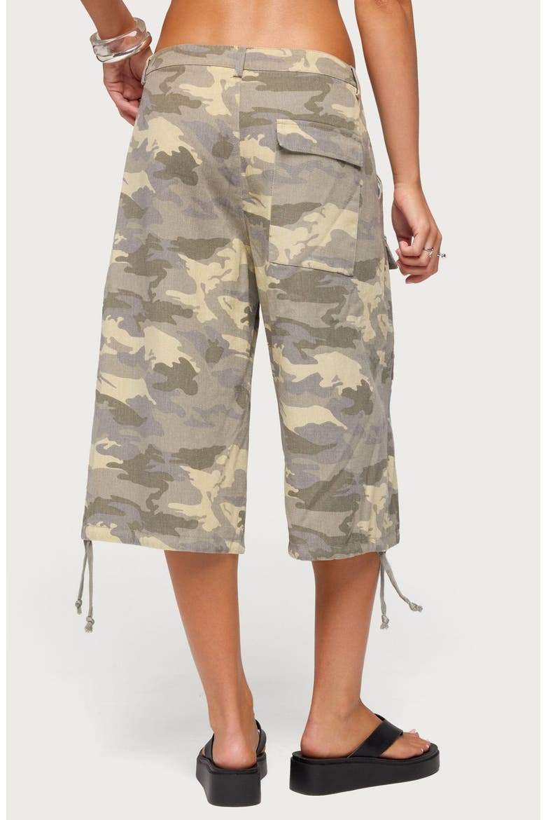 Camo Low Rise Cargo Bermuda Shorts, Alternate, color, GRAY