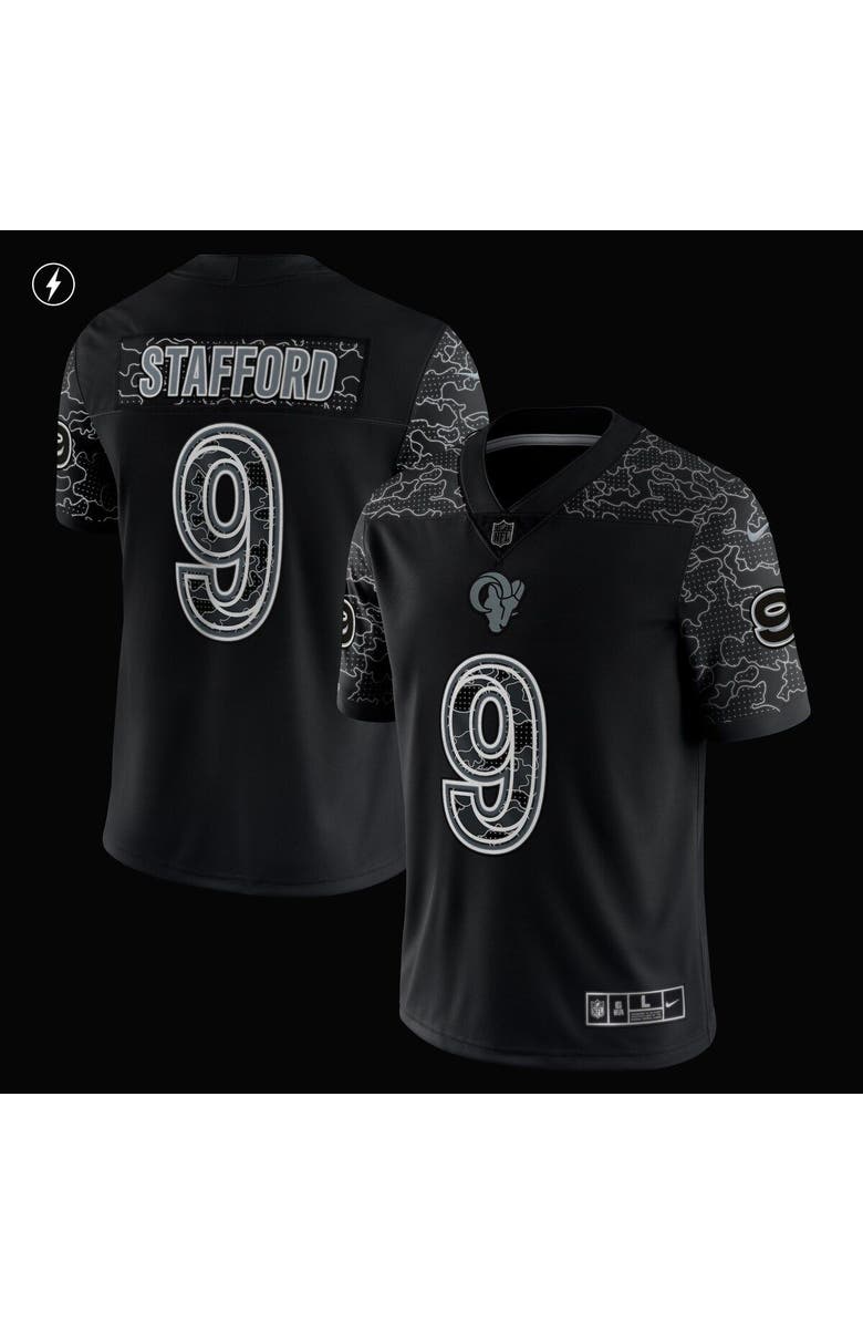 Nike Men's Nike Matthew Stafford Black Los Angeles Rams RFLCTV Limited Jersey, Alternate, color,