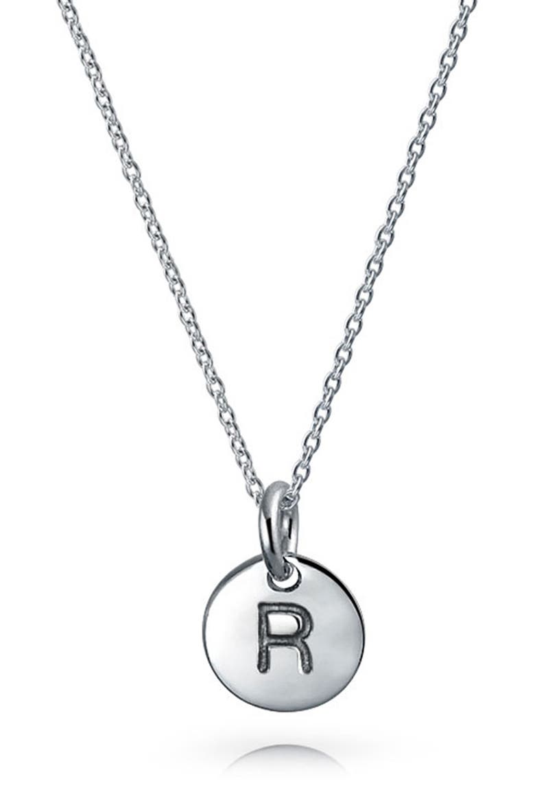 Minimalist Sterling Silver Initial Pendant Necklace, Main, color, SILVER - R