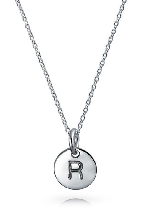 Minimalist Sterling Silver Initial Pendant Necklace