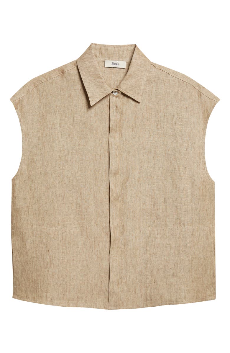 Herno New Linen Water Repellent Boxy Vest, Main, color, 2000 Sand
