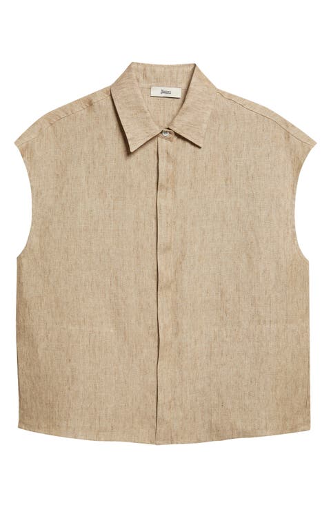 New Linen Water Repellent Boxy Vest