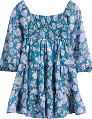 Ava & Yelly Kids' Smocked Babydoll Dress