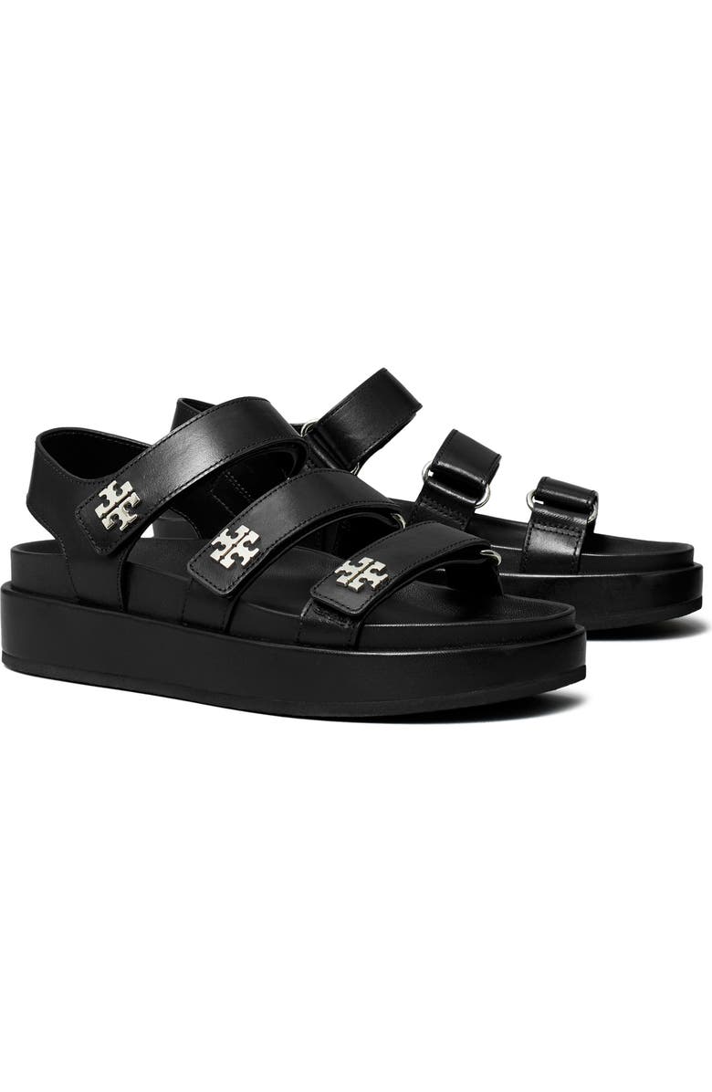 Tory Burch Kira Slingback Platform Sport Sandal, Main, color, Perfect Black / Silver