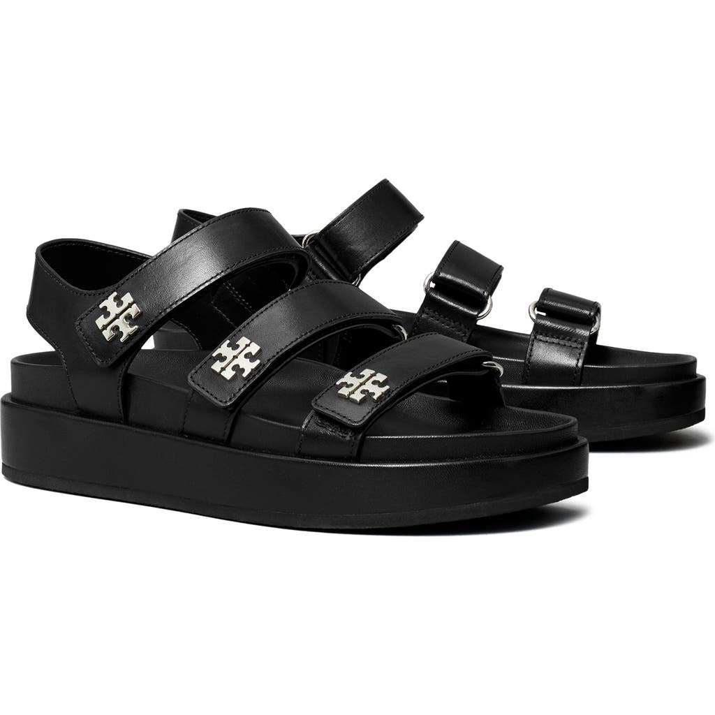 Tory Burch Kira Slingback Platform Sport Sandal In Black