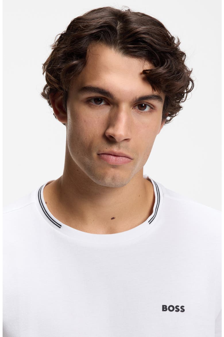 Taul Tipped Crewneck T-Shirt, Alternate, color, WHITE