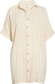 Rip Curl Paradise Check Cover-Up Shirtdress