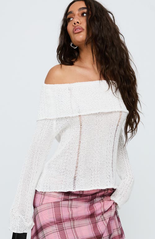 Princess Polly So Gone Off The Shoulder Sweater In White