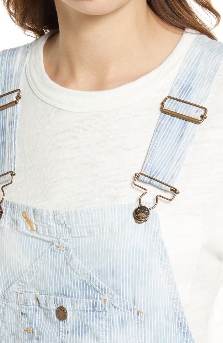 Faherty Mechanic Stripe Denim Overalls, Alternate, color, 