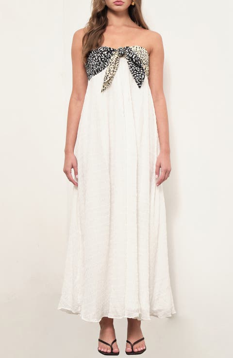 Eloise Front Tie Strapless Maxi Dress