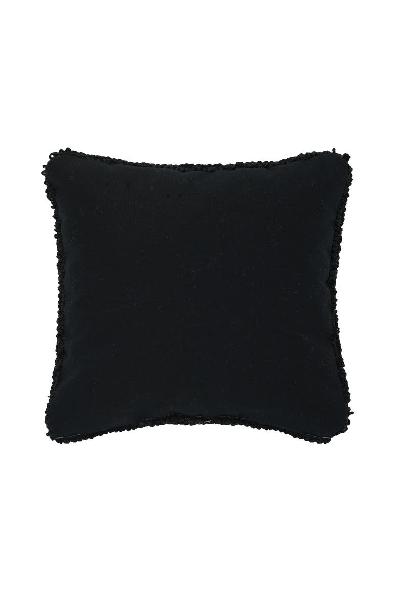 Skull Skeleton Hooked Petite Halloween Accent Pillow 8", Alternate, color, Black