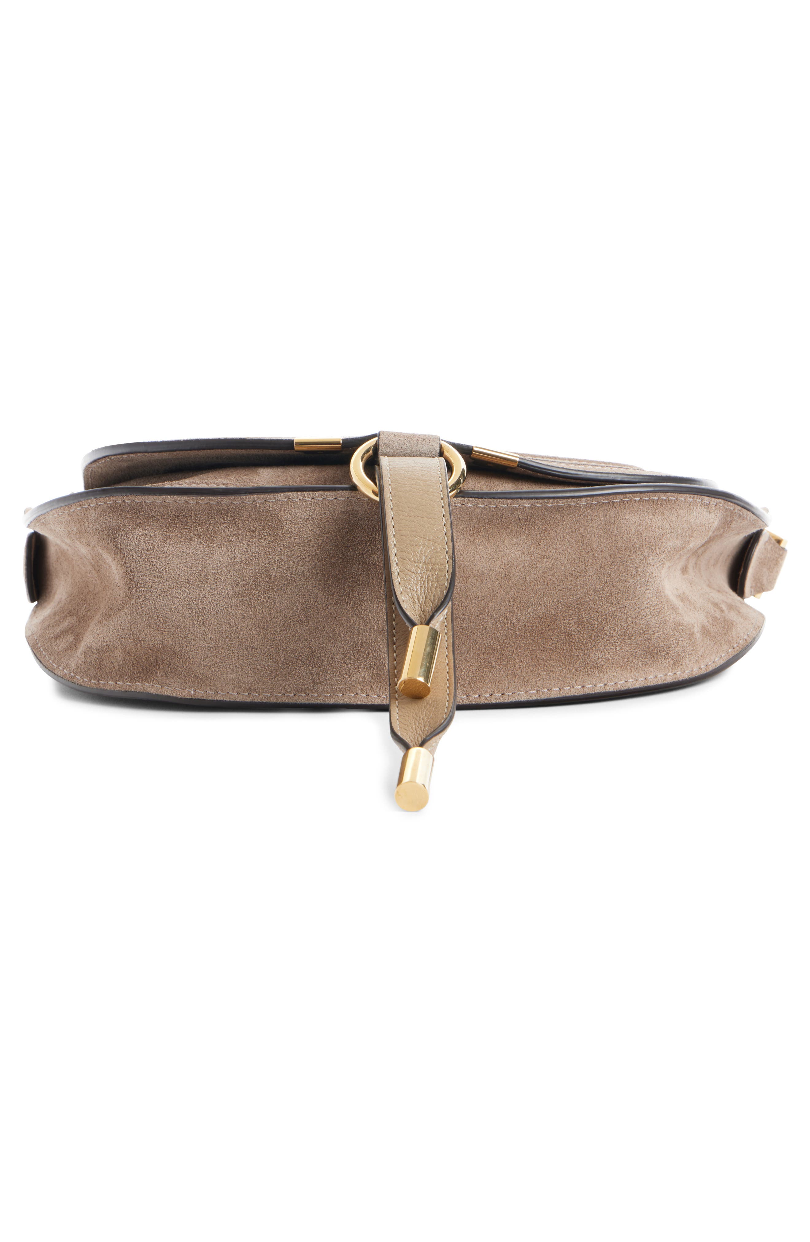 Chloé Mini Marcie Suede Camera Shoulder Bag, Alternate, color, Boyish Brown