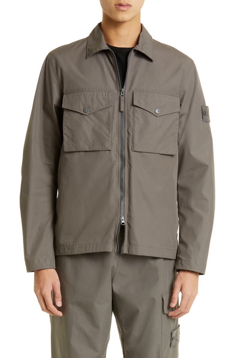 Stone Island Ghost Piece Organic Cotton Overshirt, Main, color,