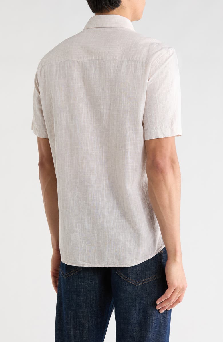 Robert Barakett Lorenzo Short Sleeve Cotton Button-Up Shirt, Alternate, color, Tan