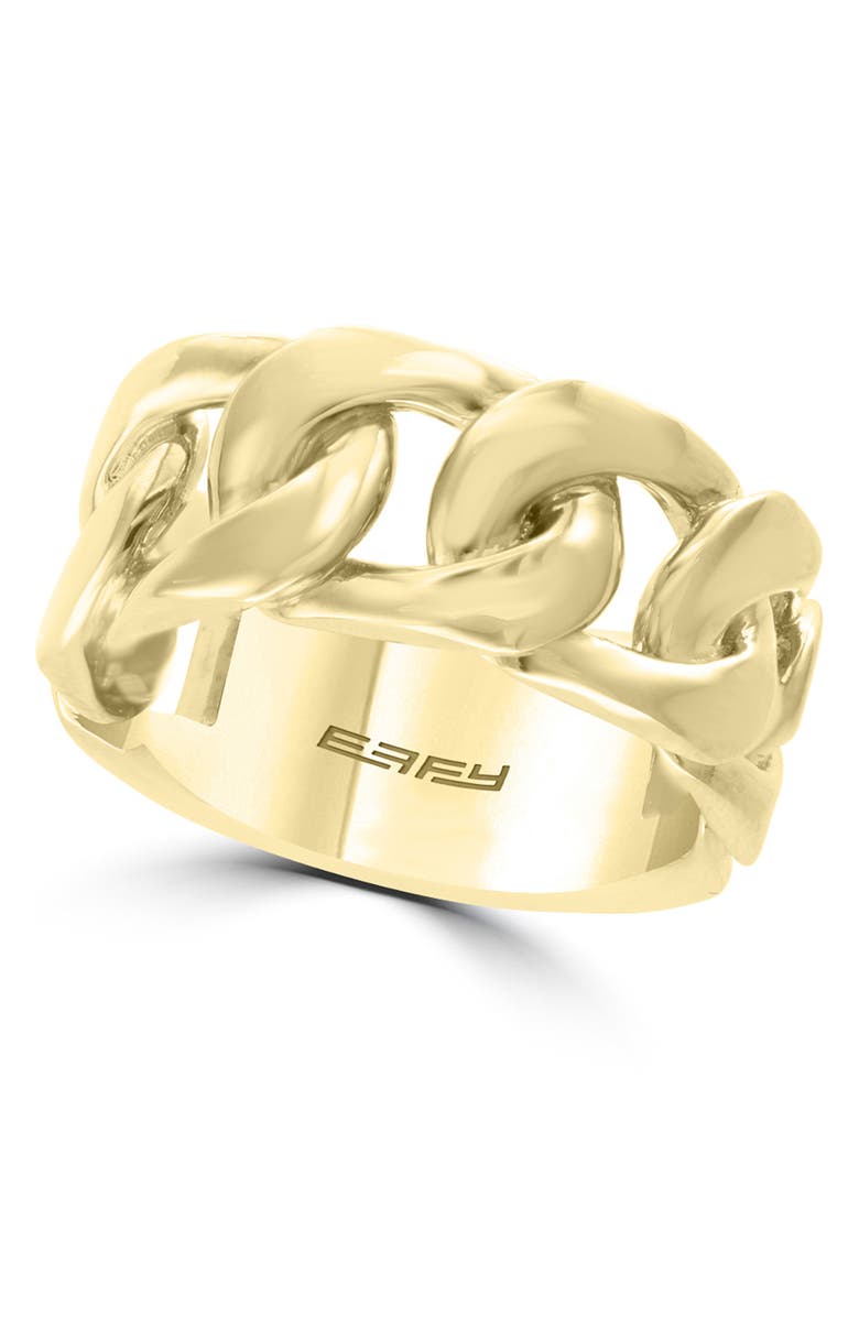 EFFY 14K Yellow Gold Plated Sterling Silver Chain Band Ring - Size 10, Main, color,