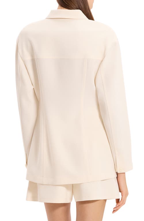 Theory Sculpted Seam Long Sleeve Button-up Shirt In Animal Print