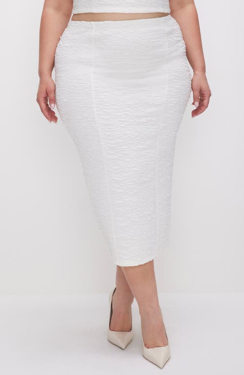 Good American Textured Midi Skirt In Cloud White001