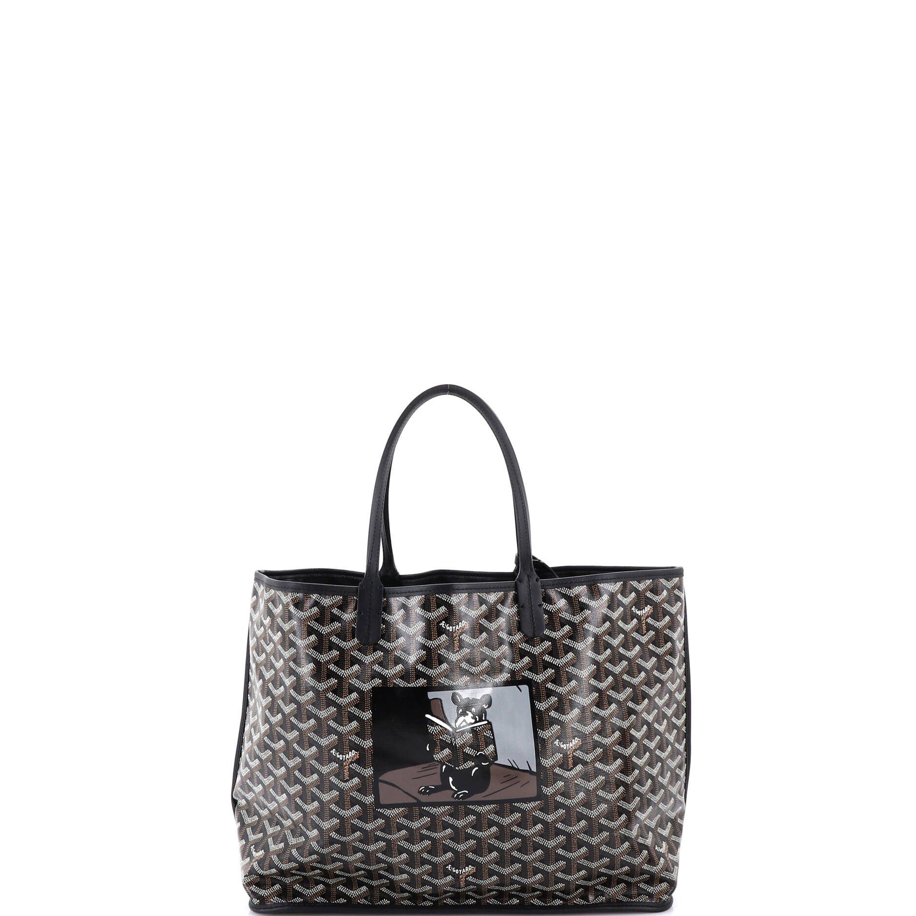 Pre-Owned Goyard Anjou Reversible Tote Printed Coated Canvas PM, Alternate, color, Black