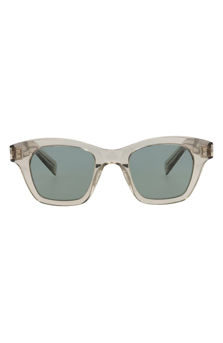 Saint Laurent 47mm Square Sunglasses, Main, color, Beige Beige Green
