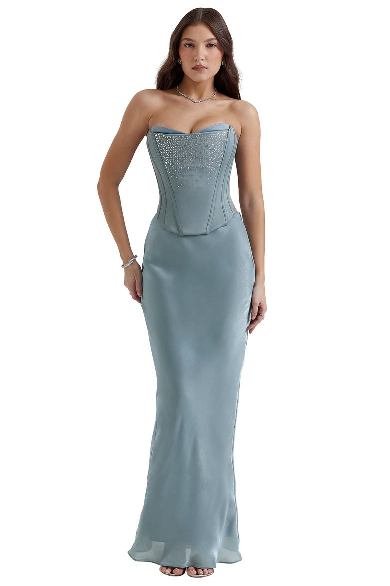 Amadi Shimmer Chiffon Maxi Skirt, Alternate, color, COOL BLUE