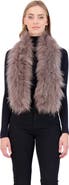 GORSKI Genuine Shearling Knit Pull-Through Scarf