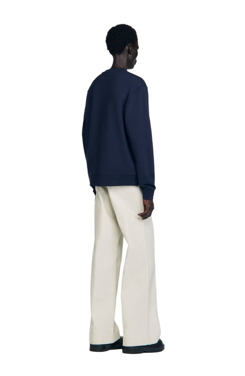 SANDRO Logo sweatshirt, Alternate, color, Midnight Blue