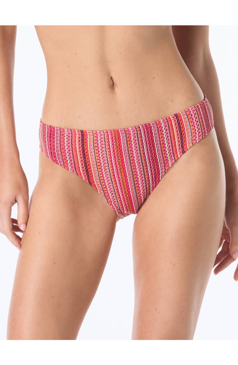 Vince Camuto Crochet High Cut Bikini Swim Bottom, Main, color, Pink Multi