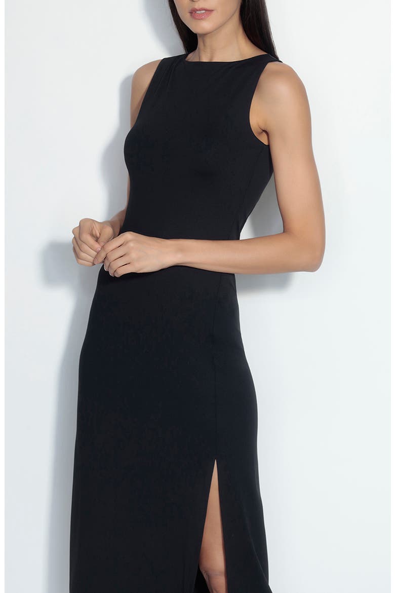 Sleeveless Slit Midi Sheath Dress, Alternate, color, BLACK
