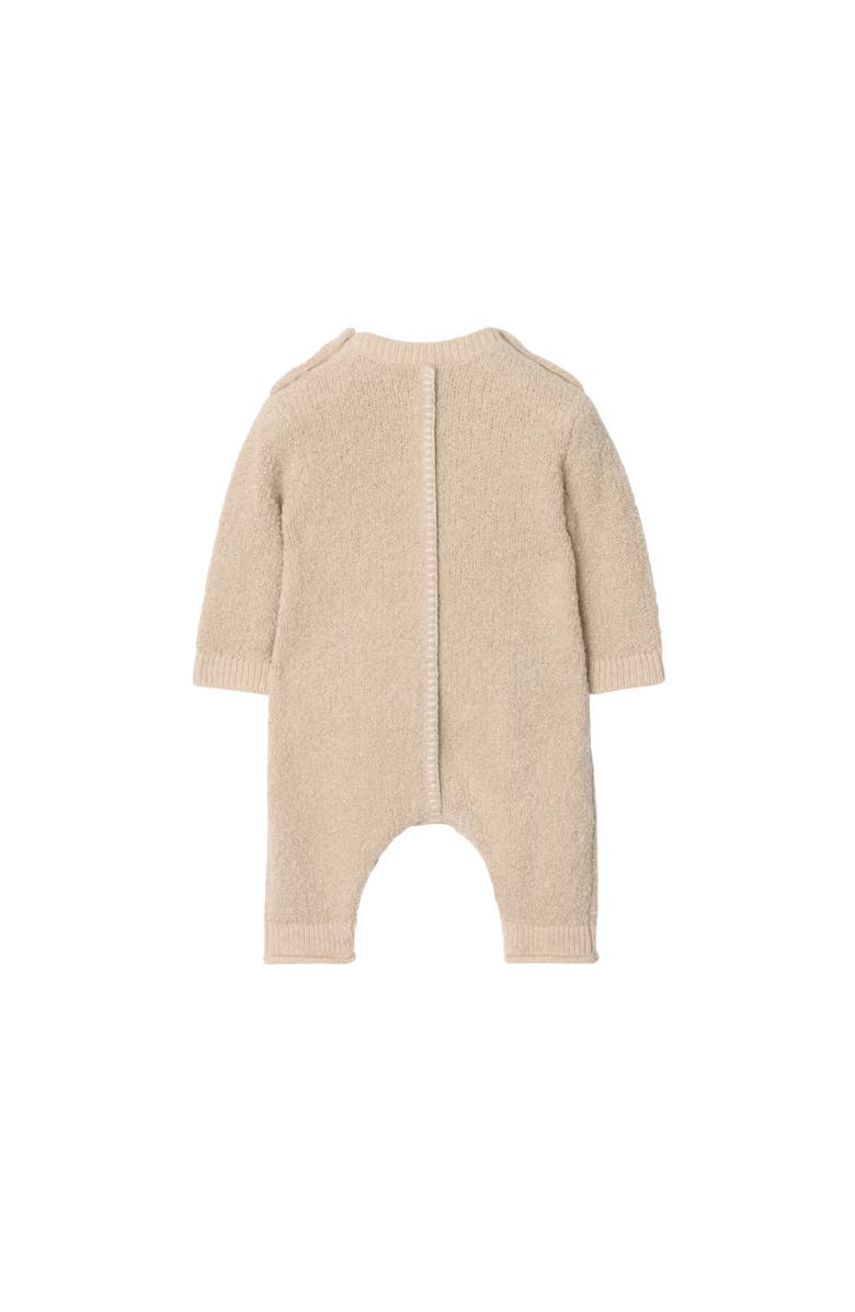 Burberry Thomas Bear Cotton Blend Jumpsuit, Alternate, color, Pale Stone