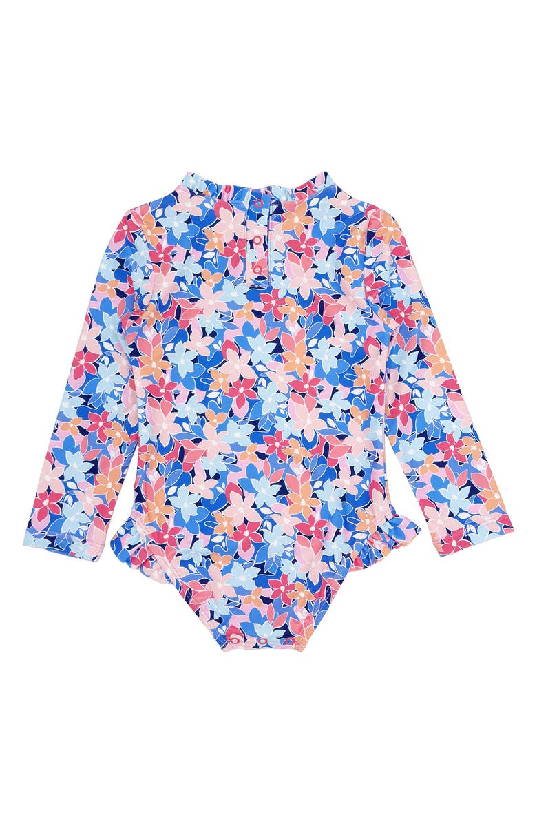 Feather 4 Arrow Frill Chaser One-Piece Rashguard Swimsuit, Alternate, color, 