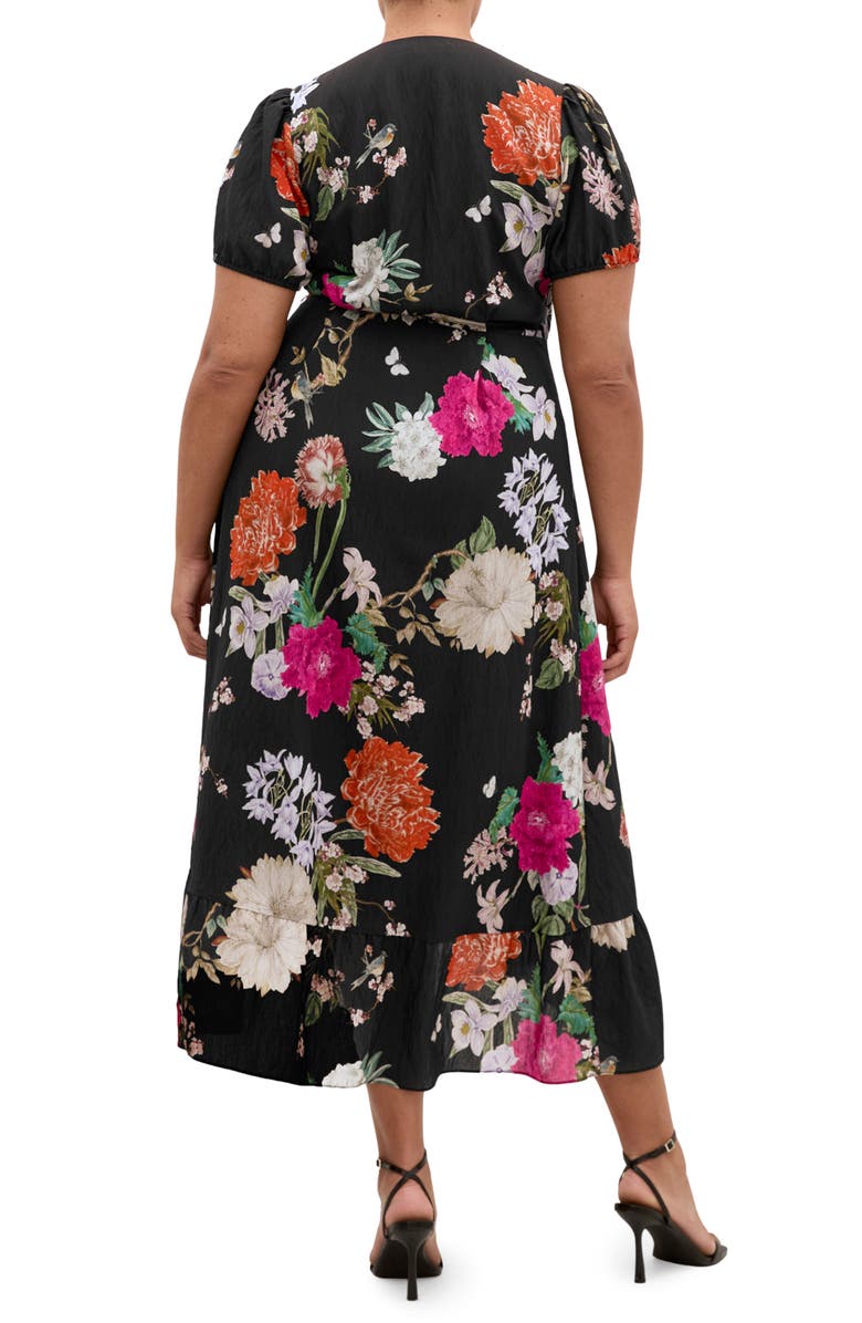 City Chic Belle Floral Print Wrap Dress, Alternate, color, 