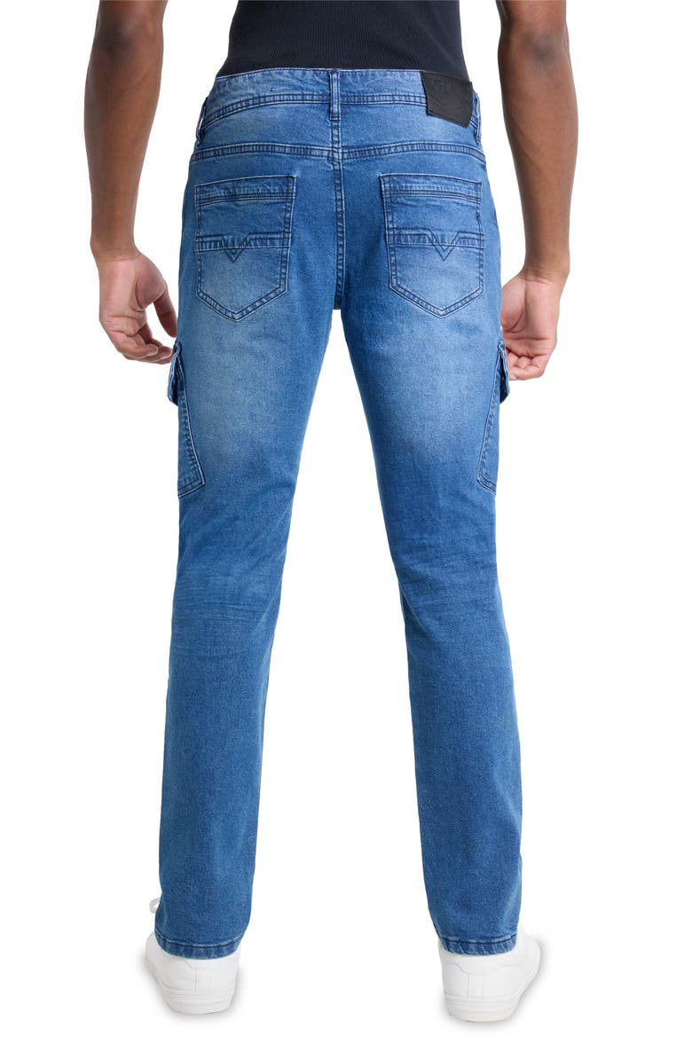 XRAY Slim Fit Cargo Jeans, Alternate, color, Medium Blue