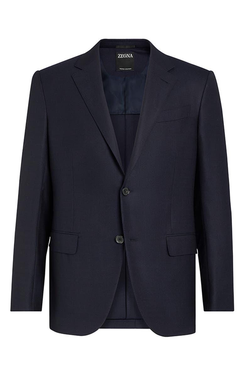 ZEGNA Trofeo Comfort 10-Pocket Wool Blend Blazer, Alternate, color, Navy