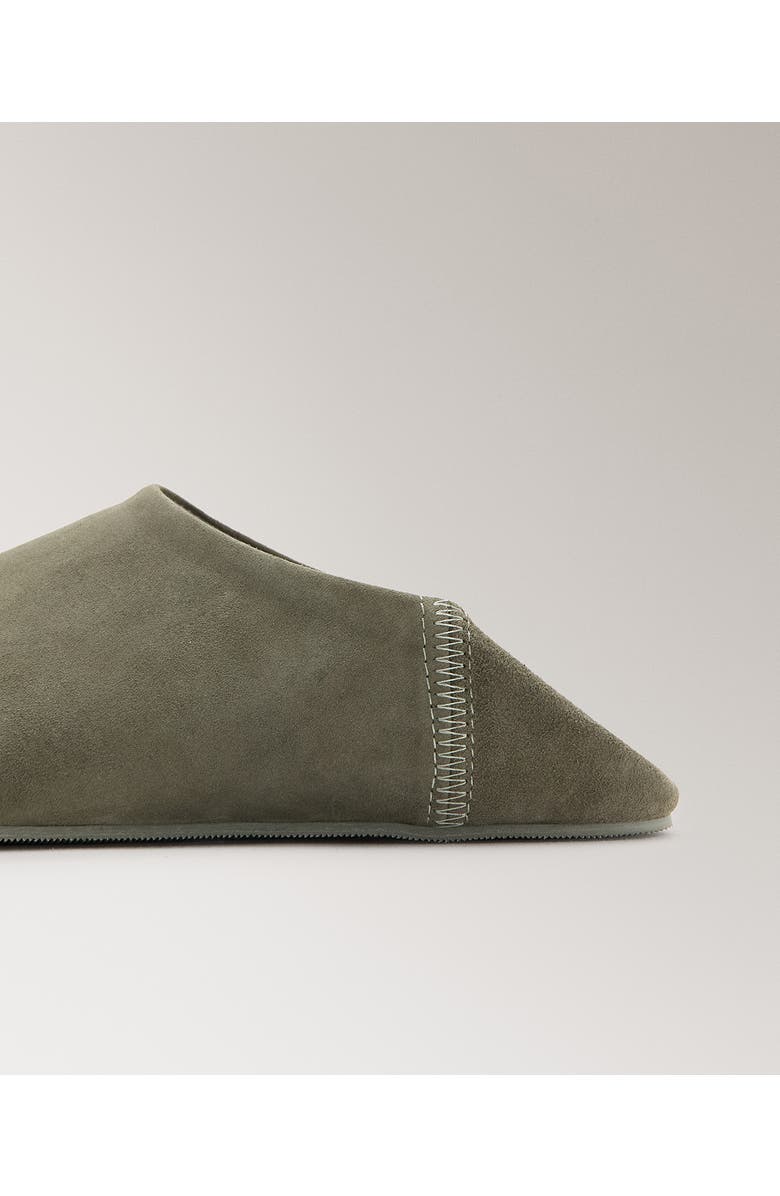 MANGO Leather Collapsible Heel Shoe, Alternate, color, Khaki Green