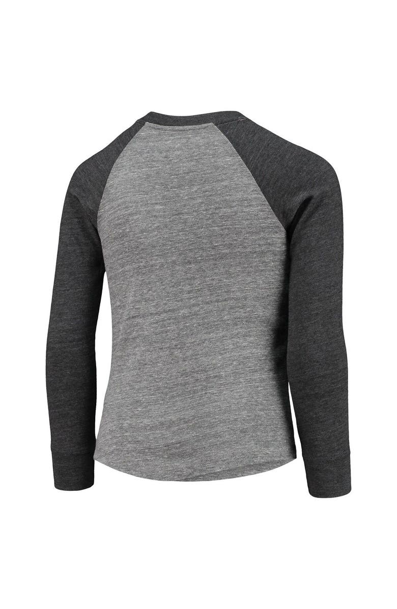 LEAGUE COLLEGIATE WEAR Youth League Collegiate Wear Heathered Gray LSU Tigers Baseball Tri-Blend Raglan Long Sleeve T-Shirt, Alternate, color,