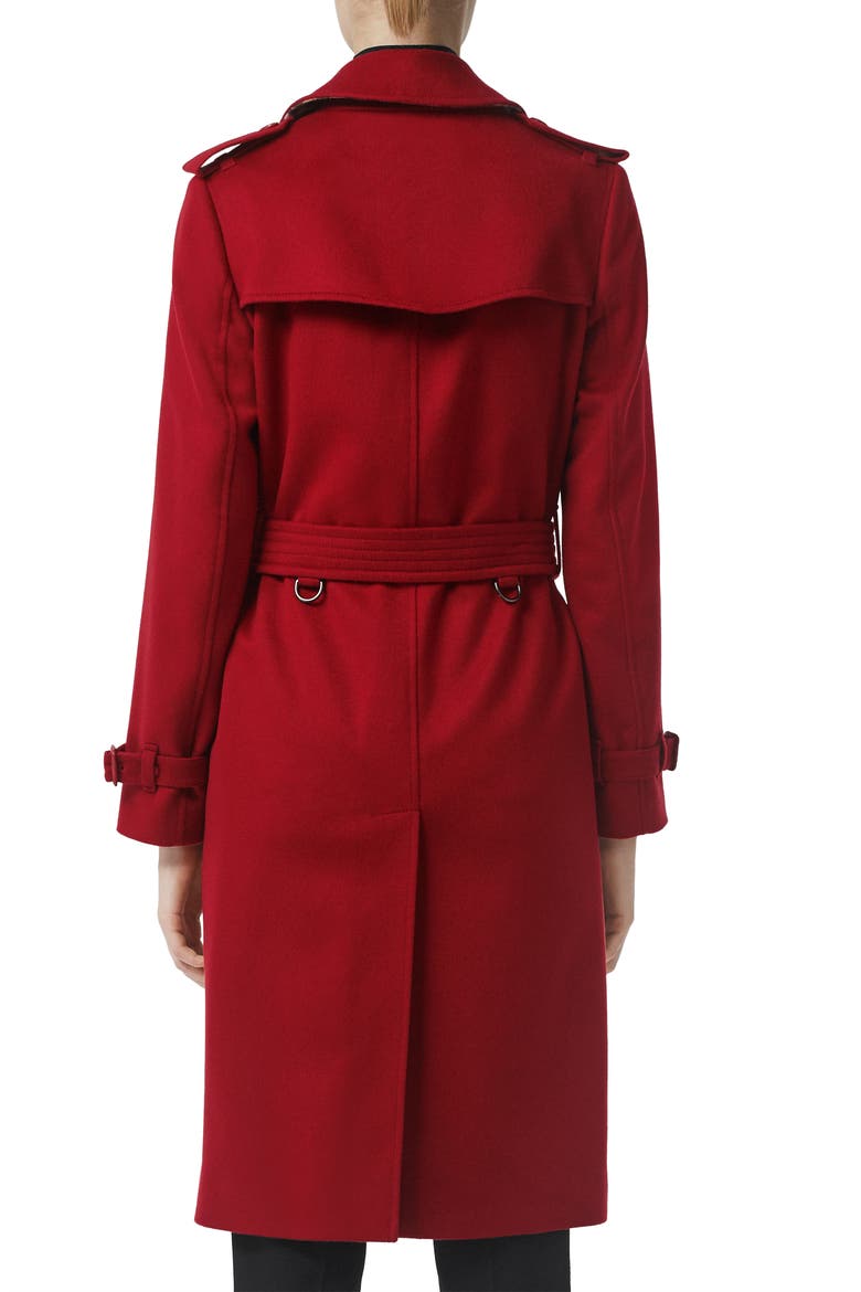 Kensington Cashmere Trench Coat, Alternate, color, PARADE RED