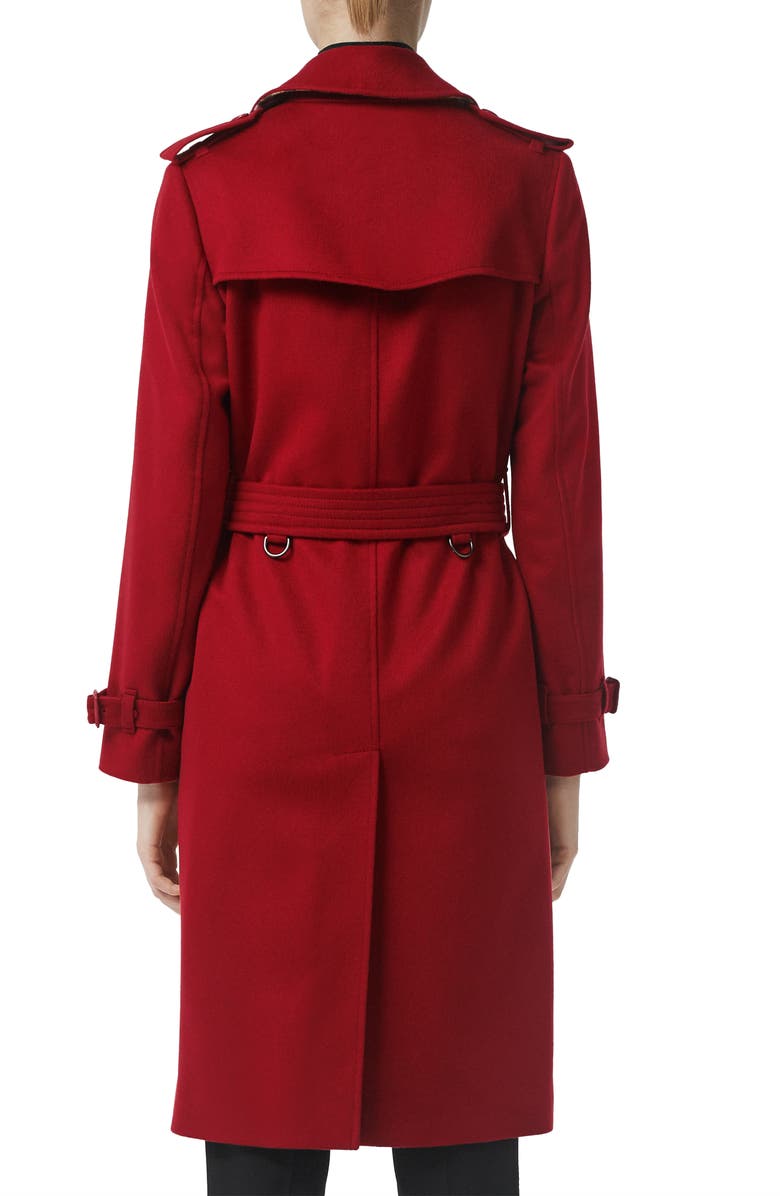 Burberry Kensington Cashmere Trench Coat, Alternate, color,