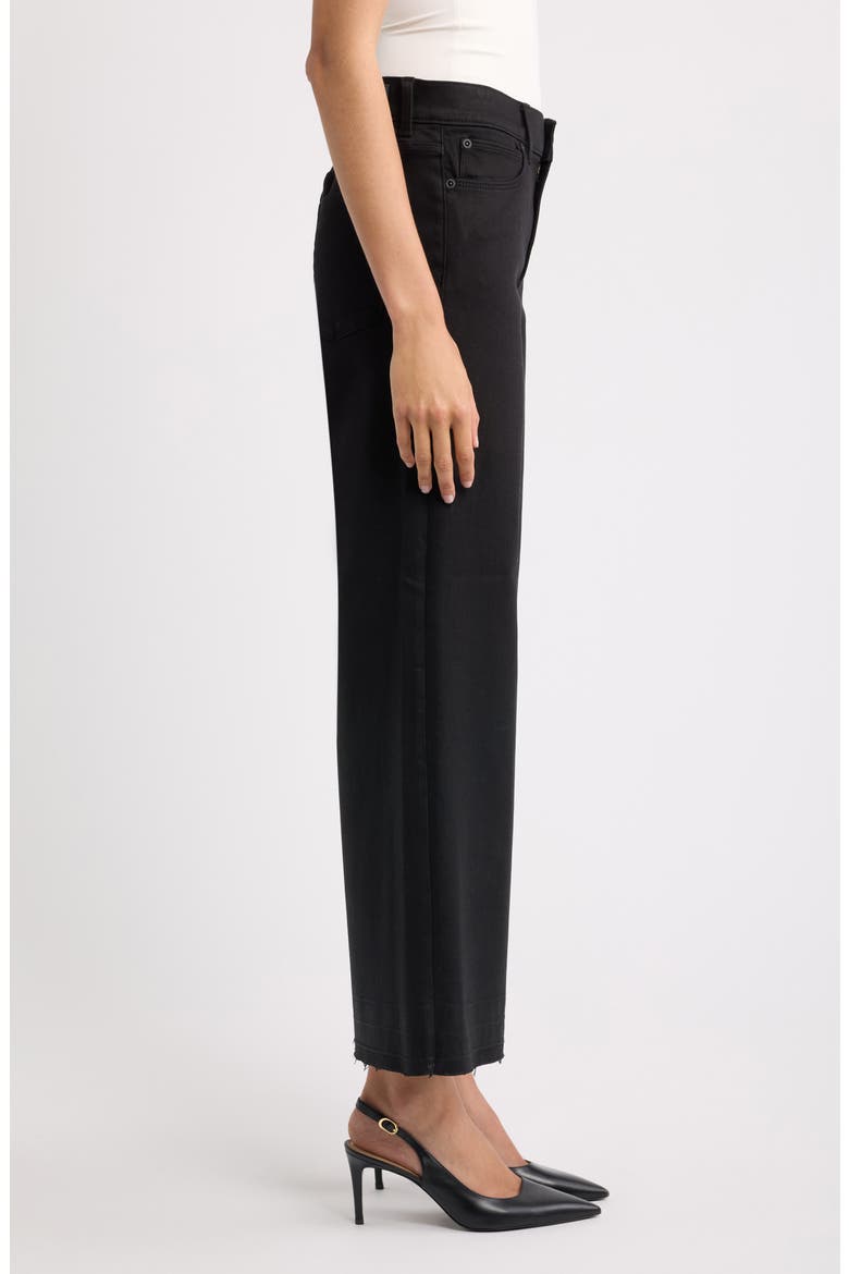 Rafaella Raw Hem Wide Leg Jeans, Alternate, color, BLACK