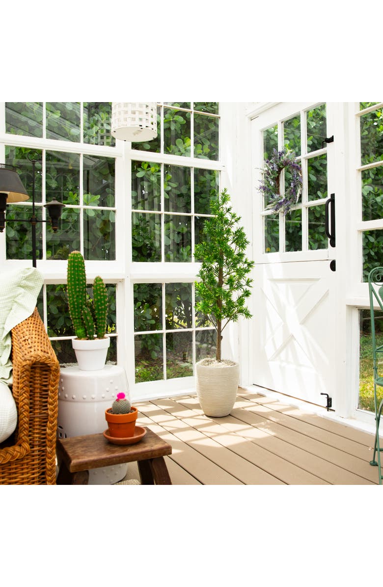 NEARLY NATURAL 4-ft UV Artificial Podocarpus Artificial Tree, Alternate, color, Green