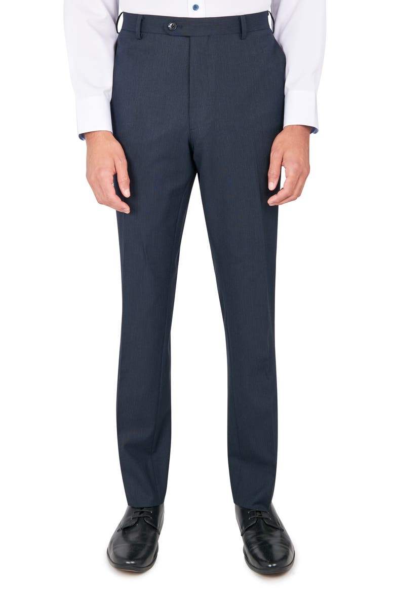Tailored Slim Fit Pinstripe Suit, Alternate, color, NAVY