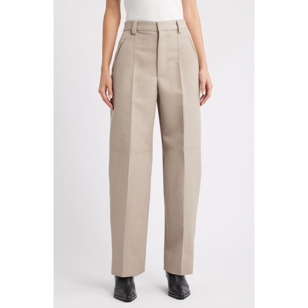 Bottega Veneta Soft Wool Twill Trousers in 2611 Beige Melange at Nordstrom, Size 40